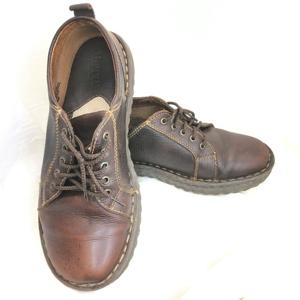 Born Brown Leather Lace-Up Derby Oxfords -8/39-